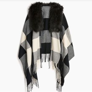 J Crew Faux-fur cape scarf, AG527, OS